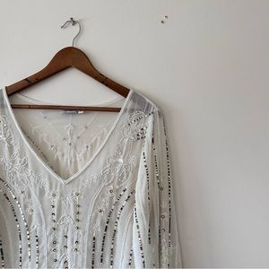 Together | Vintage Beaded Bell-Sleeve Blouse